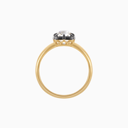 Georgian - Style Cushion Cut Ring with Bold Contrast - Shahin Jewelry